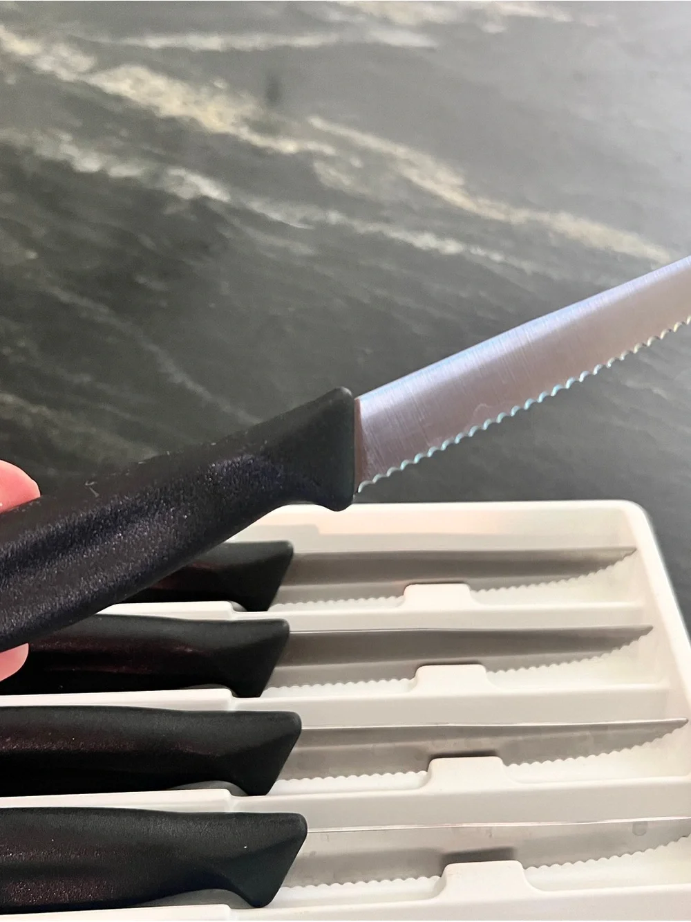 Victorinox Black and Silver 6-Piece Steak Knife Set